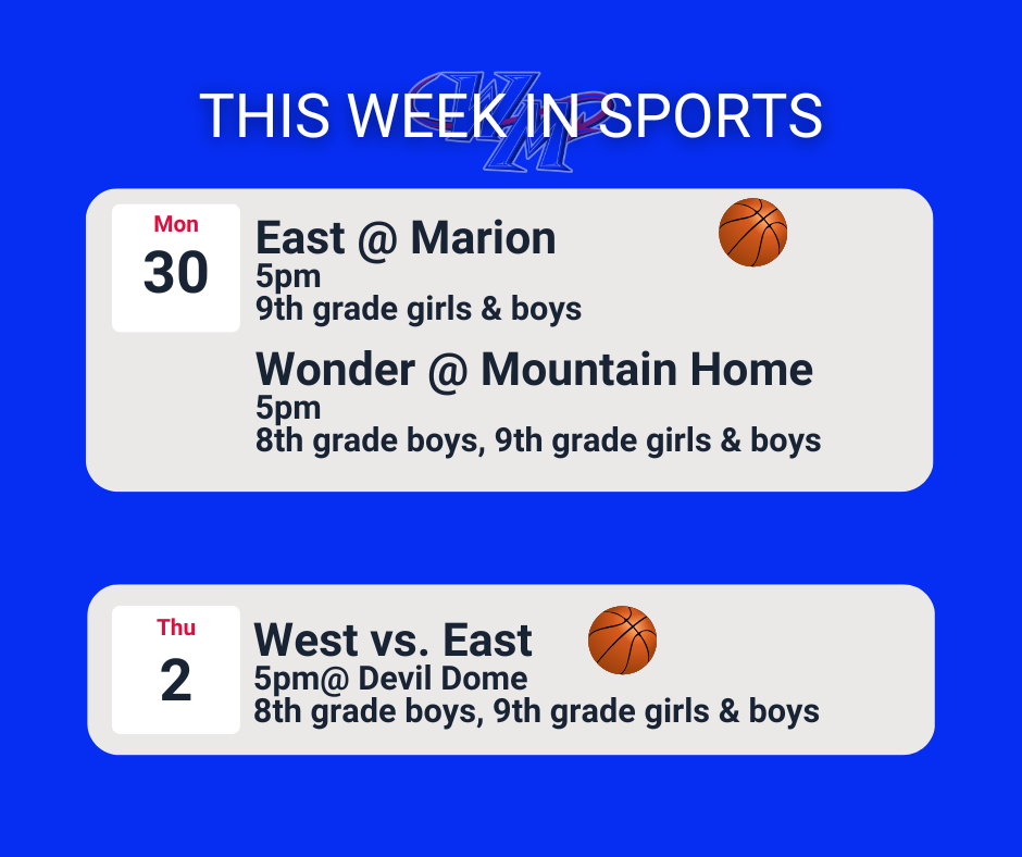 1 30 east at Marion at 5 wonder at mountain home at 5, 2/2 west vs east devil dome at 5