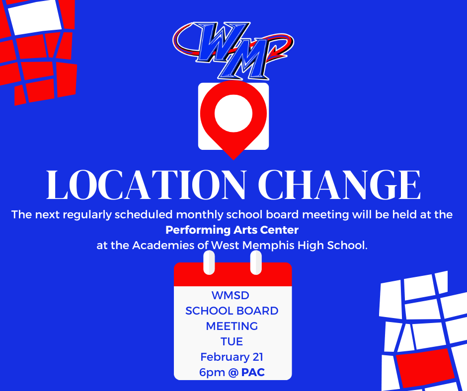 school board meeting venue has changed to the PAC at the AWM.