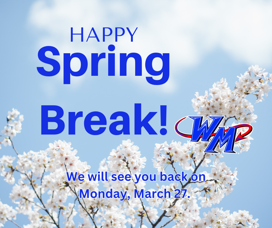 Spring Break is March 20-24